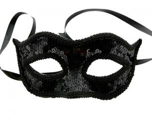 MASKA CEKINOWA CZARNA BAL