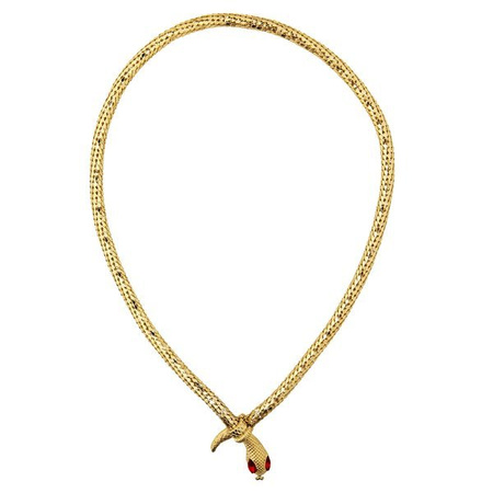 NASZYJNIK ZŁOTY WĄŻ Z OCZAMI 