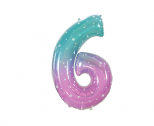 BALON FOLIOWY CYFRA 6 KOSMOS 78 CM