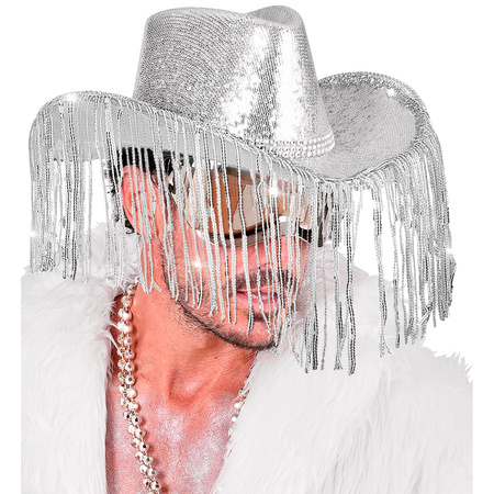 KAPELUSZ KOWBOJSKI SREBRNY 