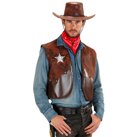 KAMIZELKA KOWBOJA BRĄZOWA