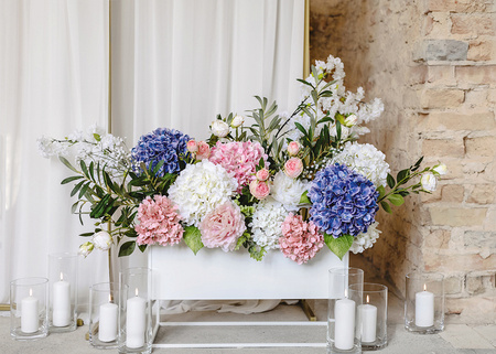 SZTUCZNY KWIAT HORTENSJA 35 CM JASNY RÓŻ