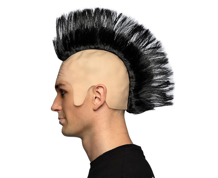 Peruka Punk irokez czarne włosy punkowa fryzura