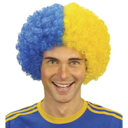 PERUKA AFRO KIBICA UKRAINA SZWECJA