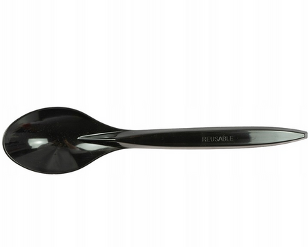 ŁYŻKI WIELORAZOWE CZARNE 18 CM 8 SZT