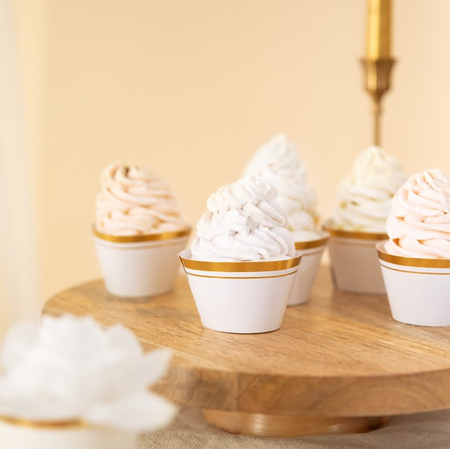 PAPILOTKI DO BABECZEK BIAŁE ZE ZŁOTYM ZDOBIENIEM 6 SZT.