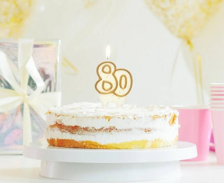 ŚWIECZKA URODZINOWA ZŁOTA 80