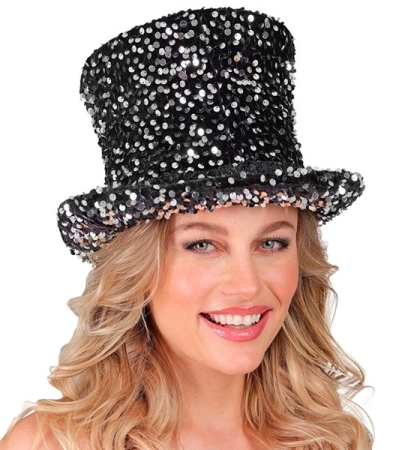 CYLINDER CEKINOWY SREBRNY