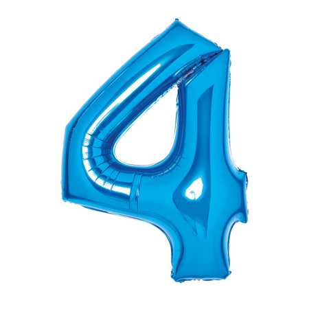 BALON FOLIOWY CYFRA 4 NIEBIESKI 66 CM