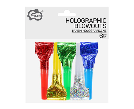 TRĄBKI HOLOGRAFICZNE 6 SZT 