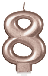 ŚWIECZKA URODZINOWA 8 RÓŻOWE ZŁOTO