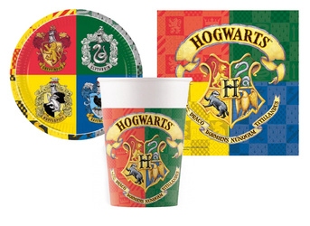 ZESTAW HARRY POTTER HOUSES TALERZYKI+KUBECZKI+SERWETKI
