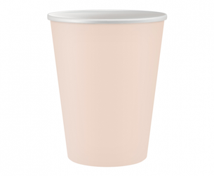 KUBECZKI PAPIEROWE 250 ML JASNORÓŻOWE 6 SZT.