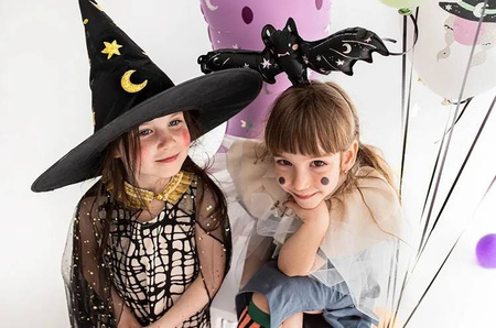 ZESTAW CZAROWNICY DZIECIĘCY W GWIAZDKI PELERYNA+KAPELUSZ