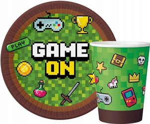 ZESTAW  TALERZYKI I KUBECZKI GAME ON