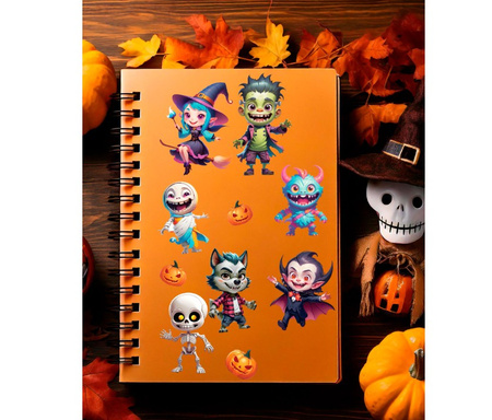 NAKLEJKI HALLOWEENOWE STWORKI 10 SZT 