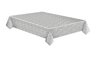 OBRUS PAPIEROWY SREBRNE ZDOBIENIE 120 X 180 CM