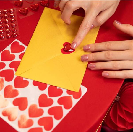 NAKLEJKI RUBINOWE SERCA 9 SZT.