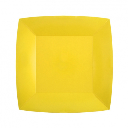 TALERZYKI KWADRATOWE ŻÓŁTE 18 X 18 CM