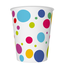KUBECZKI PAPIEROWE KOLOROWE KROPKI 250 ML