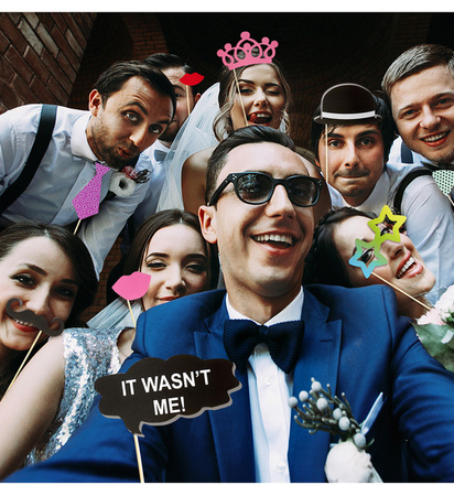 KARTECZKI NA PATYKU WESELE ŚLUB 20 szt.