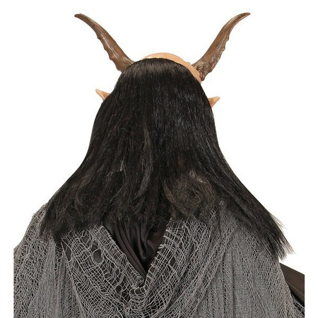 Maska Diabła z peruką, karnawał, halloween