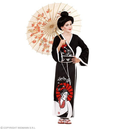 STRÓJ GEJSZA KIMONO CZARNE