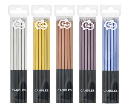 Display Świeczki Urodzinowe Platinum, miks kolorów, 60 szt.