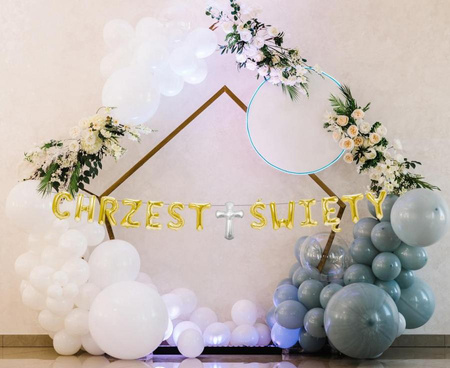 Girlanda papierowa CHRZEST ŚWIĘTY złota 1,8 m dekoracja