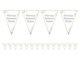 BANER PIERWSZA KOMUNIA ŚWIĘTA ZIELONE LIŚCIE