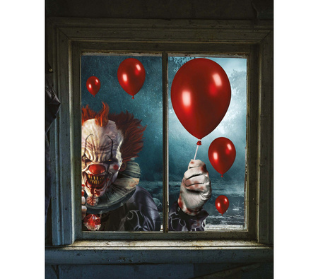 DEKORACJA NA OKNO KLAUN ZABÓJCA 60X80 CM