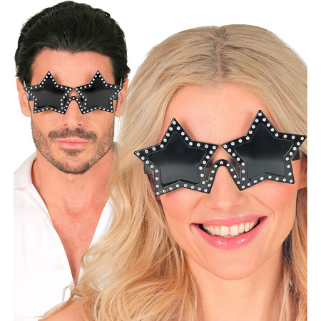 OKULARY GWIAZDY CZARNE 