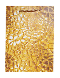 TORBA PREZENTOWA ZŁOTA BROKATOWA 18X23X10 CM