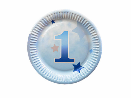 TALERZYKI PAPIEROWE ROCZEK BŁĘKITNE 18 CM 6 SZT.