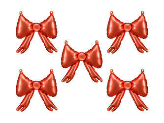 BALONY FOLIOWE KOKARDY 25 X 25 CM CZERWONY 5 SZT