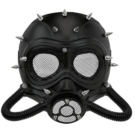 MASKA HALLOWEENOWA CZARNA Z KOLCAMI 