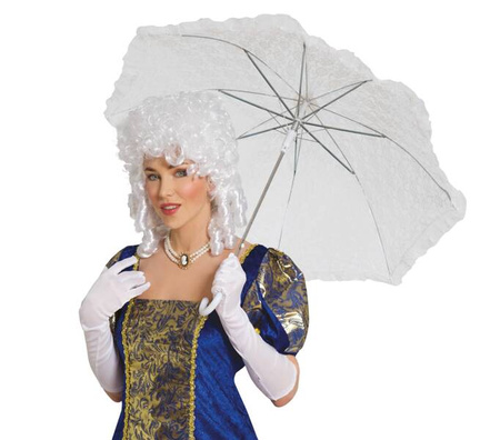 BIAŁY PARASOL KORONKOWY 70 CM