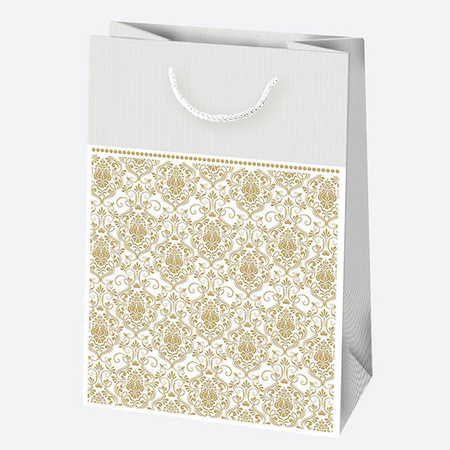 TOREBKA PREZENTOWA MOTYW ZŁOTY 23X32X11 CM