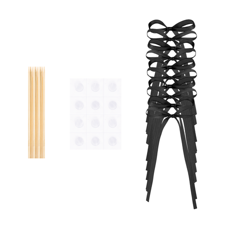 TOPPERY NA TORT KOKARDKI CZARNE DIY 10 SZT 16 CM