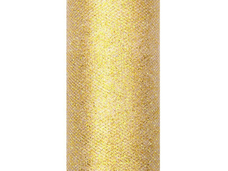 TIUL GLITTERY ZŁOTY 15 cm x 9 m