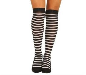 POŃCZOCHY W PASKI CZARNO BIAŁE