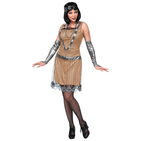 STRÓJ FLAPPERKA ZŁOTA SIATKA 