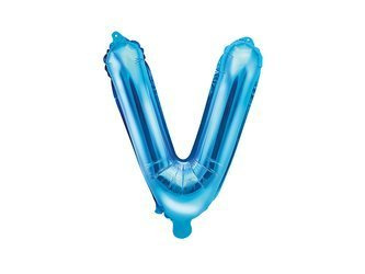 BALON FOLIOWY 35cm, LITERA V NIEBIESKA