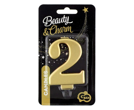 ŚWIECZKA CYFRA 2 ZŁOTA