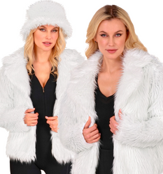 KURTKA PLUSZOWA DAMSKA BIAŁA