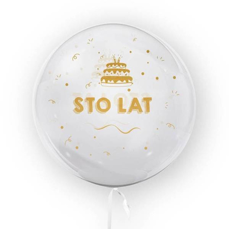 BALON 45 CM – "STO LAT" ZŁOTY