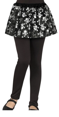 SPÓDNICZKA DZIECIĘCA CZARNA CZASZKI 30 CM 