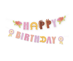 BANER HAPPY BIRTHDAY KONIKI 245 X 22,5 CM