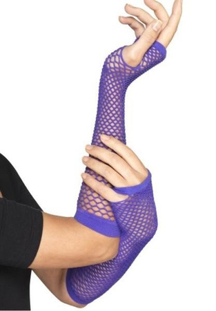 RĘKAWICZKI DŁUGIE FIOLETOWE SIATKA