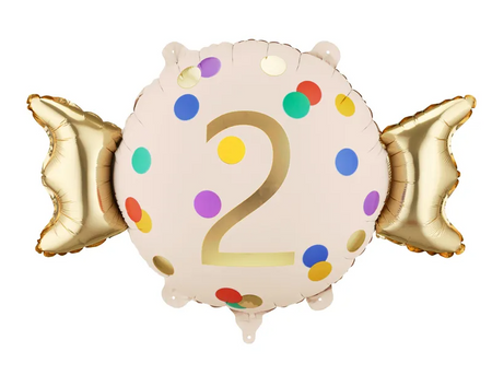 BALON FOLIOWY CUKIEREK 2 CYFRA 61 X 37 CM 